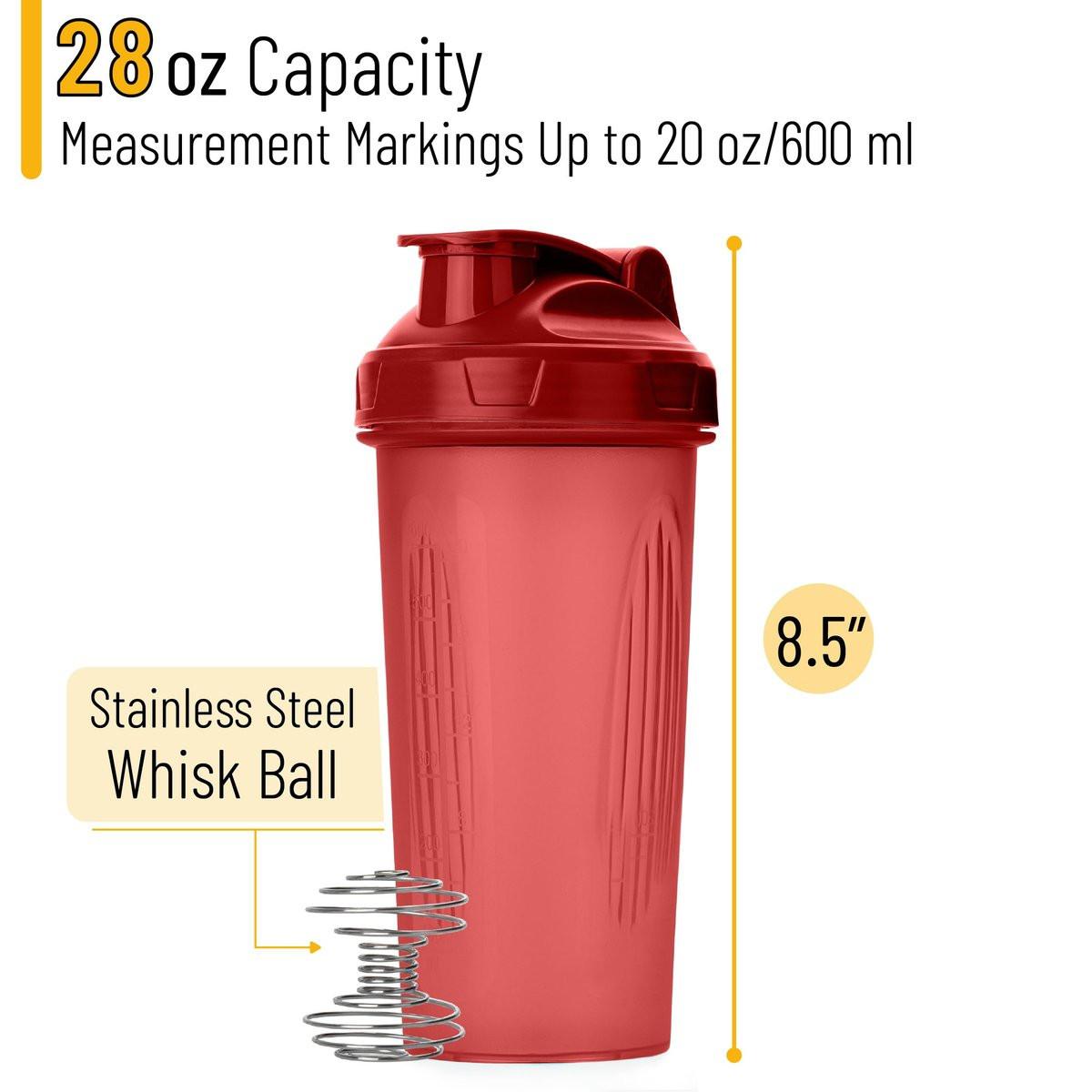 Mr. Pen Shaker-Flasche für Proteinmixe, 28 oz, auslaufsicherer Shaker-Becher mit Edelstahl-Drahtball für Proteinshakes und Pre-Workout - Rot, 1 Packung