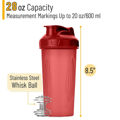 Mr. Pen Shaker-Flasche für Proteinmixe, 28 oz, auslaufsicherer Shaker-Becher mit Edelstahl-Drahtball für Proteinshakes und Pre-Workout - Rot, 1 Packung