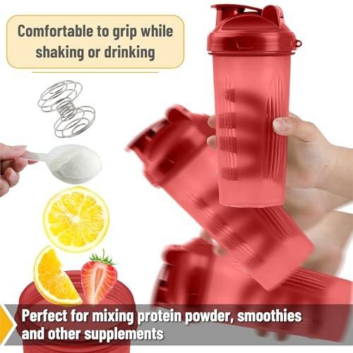 Mr. Pen Shaker-Flasche für Proteinmixe, 28 oz, auslaufsicherer Shaker-Becher mit Edelstahl-Drahtball für Proteinshakes und Pre-Workout - Rot, 1 Packung