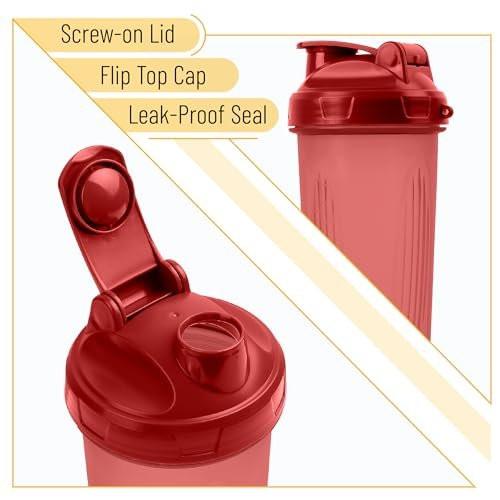 Mr. Pen Shaker-Flasche für Proteinmixe, 28 oz, auslaufsicherer Shaker-Becher mit Edelstahl-Drahtball für Proteinshakes und Pre-Workout - Rot, 1 Packung