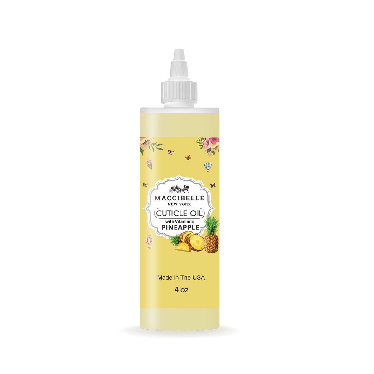 Maccibelle Nagelhautöl für Nägel, Nachfüllgröße für trockene, rissige Nagelhaut (118 ml, Ananas)