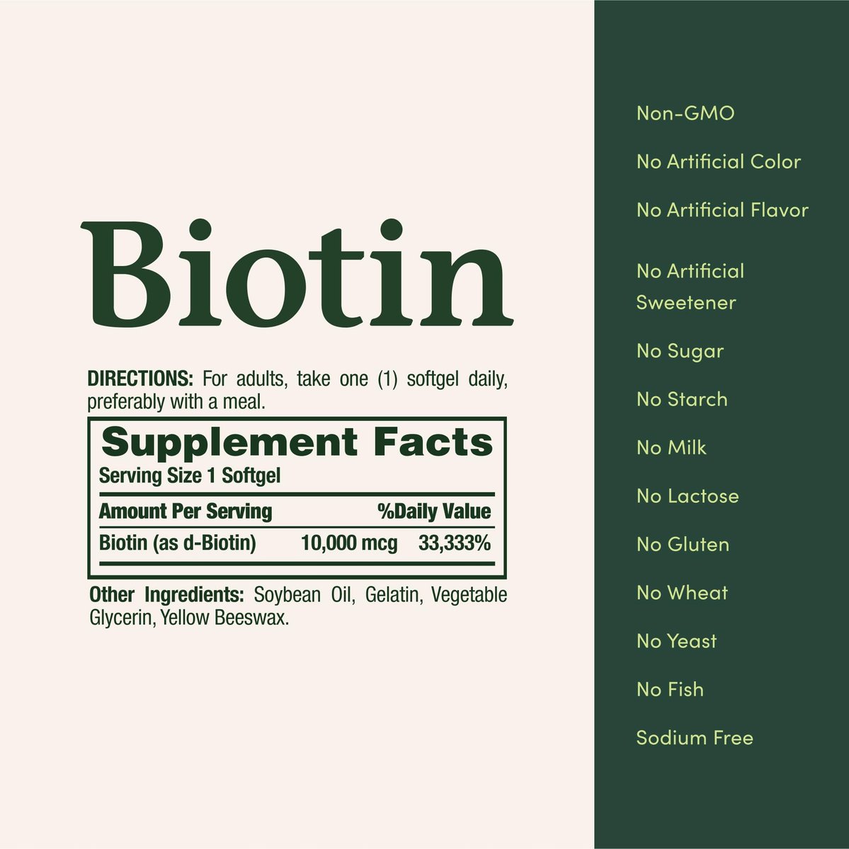 Nature's Bounty Biotin 10.000 mcg – 180 Rapid Release Softgels für Haare, Haut und Nägel