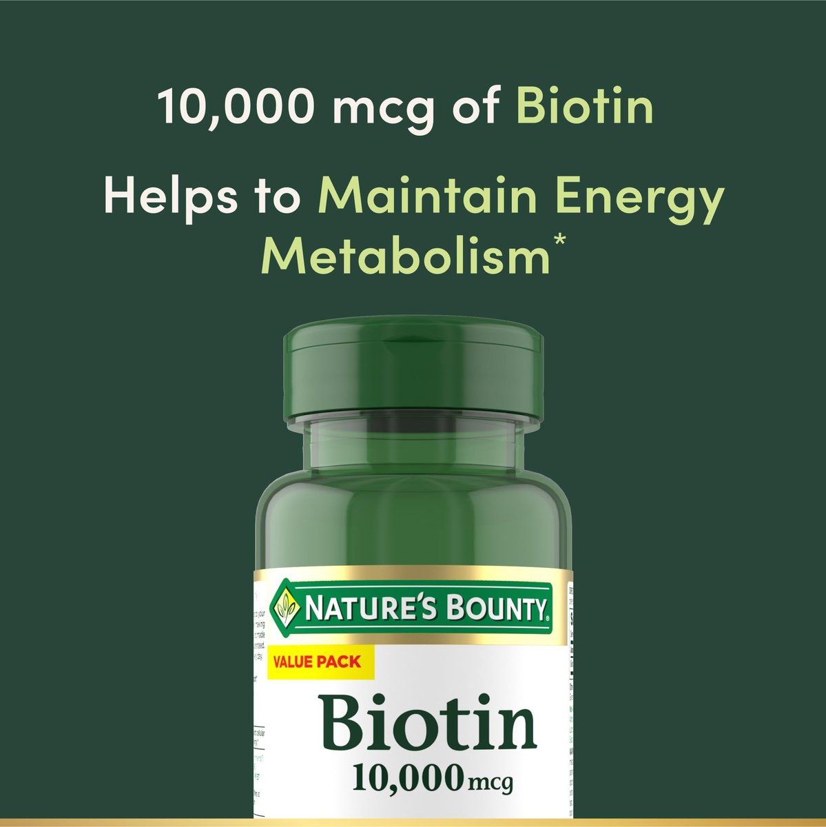 Nature's Bounty Biotin 10.000 mcg – 180 Rapid Release Softgels für Haare, Haut und Nägel