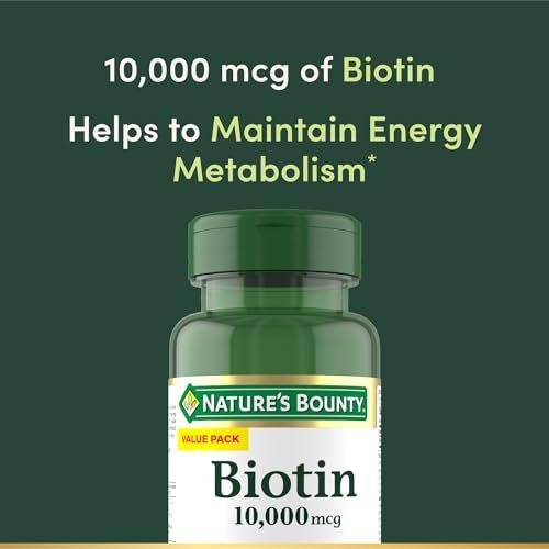 Nature's Bounty Biotin 10.000 mcg – 180 Rapid Release Softgels für Haare, Haut und Nägel