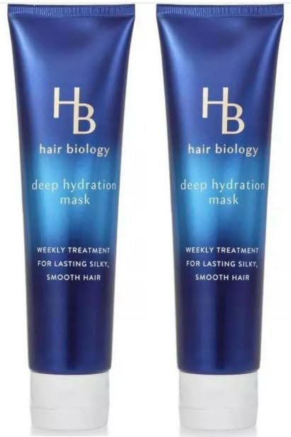 Hair Biology Tiefenfeuchtigkeits-Haarmaske mit Biotin, Paraben- und Farbstofffrei, 2er-Pack (2 x 148 ml)