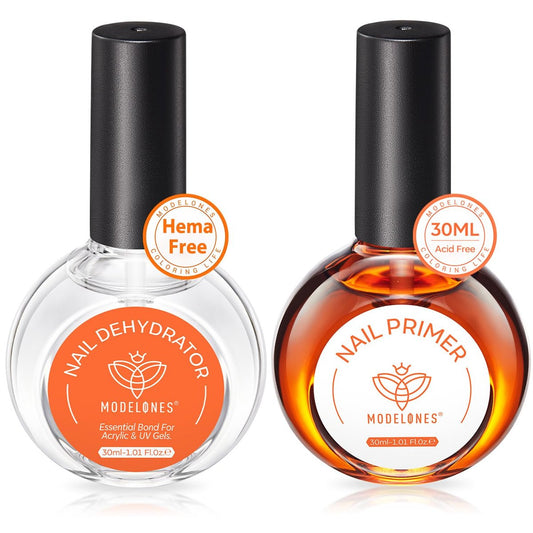 modelones 30 ml Nagelhautentferner und Primer, säurefrei, natürlicher Prep Dehydrate & Bond Primer Kit, Hema-freie Acryl-Nagelpflege Top Coat