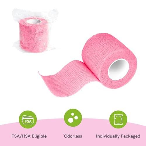 FriCARE Selbstklebender Verbandwickel, medizinisches Tape für Erste-Hilfe-Set, Kohäsive Bandagen für Wunden, Sport, Tiere, 2 Zoll x 5 Yards, 6 Rollen, Neonfarben