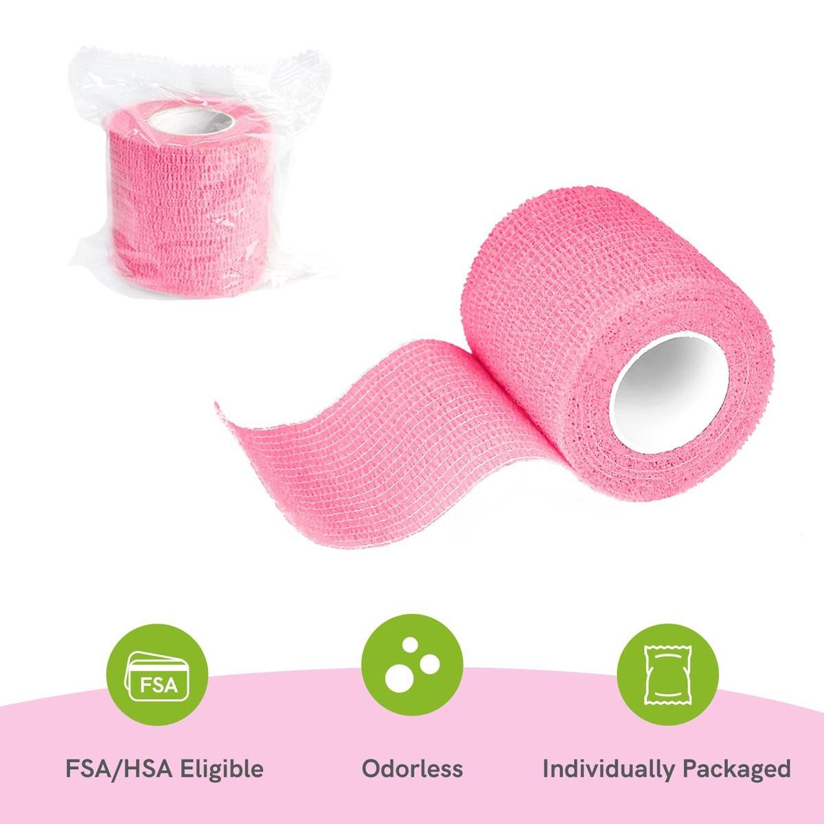 FriCARE Selbstklebender Verbandwickel, medizinisches Tape für Erste-Hilfe-Set, Kohäsive Bandagen für Wunden, Sport, Tiere, 2 Zoll x 5 Yards, 6 Rollen, Neonfarben