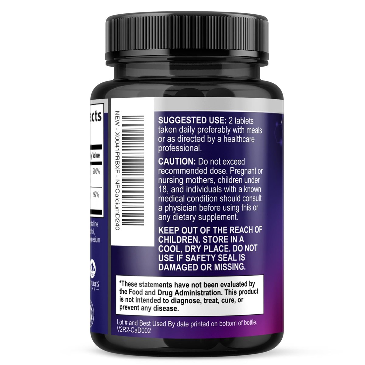 Calcium 1200 mg pro Portion mit Vitamin D3 – Knochengesundheit, Zahn- & Immununterstützung, für Frauen & Männer, 240 Tabletten