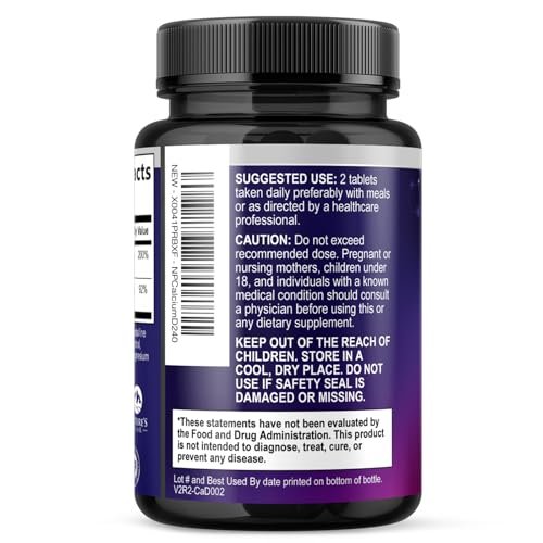 Calcium 1200 mg pro Portion mit Vitamin D3 – Knochengesundheit, Zahn- & Immununterstützung, für Frauen & Männer, 240 Tabletten