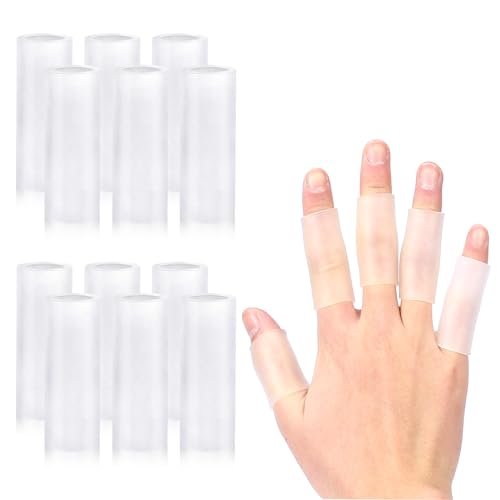 salbsever 20 Stück Fingerhülsen-Schutz Silikon Fingerkappen Gel Fingerhülsen Fingerüberzüge Polsterung und Schutz für rissige Finger