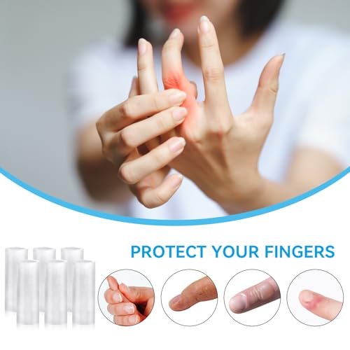 salbsever 20 Stück Fingerhülsen-Schutz Silikon Fingerkappen Gel Fingerhülsen Fingerüberzüge Polsterung und Schutz für rissige Finger