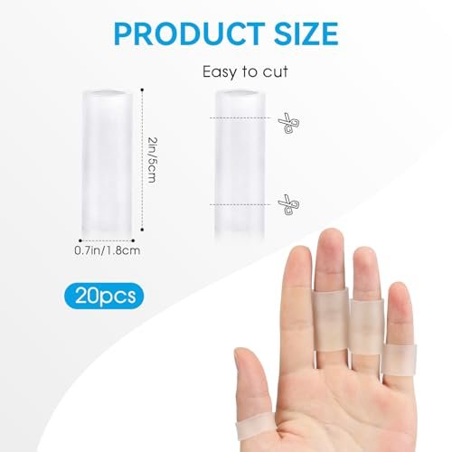 salbsever 20 Stück Fingerhülsen-Schutz Silikon Fingerkappen Gel Fingerhülsen Fingerüberzüge Polsterung und Schutz für rissige Finger