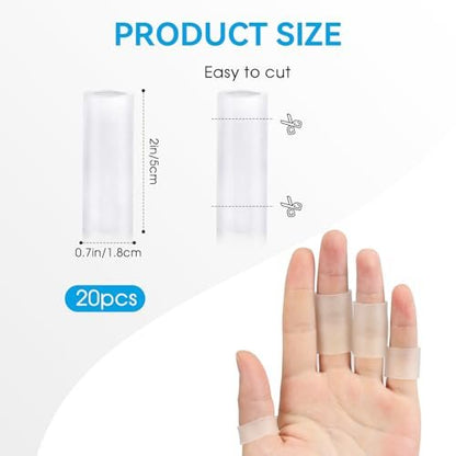 salbsever 20 Stück Fingerhülsen-Schutz Silikon Fingerkappen Gel Fingerhülsen Fingerüberzüge Polsterung und Schutz für rissige Finger