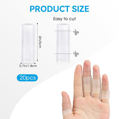 salbsever 20 Stück Fingerhülsen-Schutz Silikon Fingerkappen Gel Fingerhülsen Fingerüberzüge Polsterung und Schutz für rissige Finger