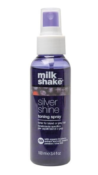 milk_shake Silver Shine Toning Spray – Platinhaar Violett Pigment Spray | Neutralisiert unerwünschte Gelb-/Goldtöne | Stärkt und spendet Feuchtigkeit | 100 ml