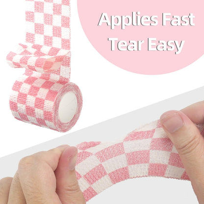 IndigoCase 6 Rollen Selbstklebende Bandage 5 cm, Gitter-Mix Farben Elastisches Sporttape, Veterinärwickel, Handgelenkbandage, Kleine Bandage für Kinder, Finger, Hunde, Haustiere