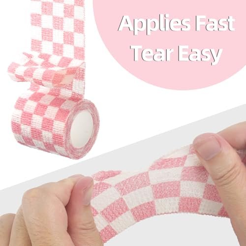 IndigoCase 6 Rollen Selbstklebende Bandage 5 cm, Gitter-Mix Farben Elastisches Sporttape, Veterinärwickel, Handgelenkbandage, Kleine Bandage für Kinder, Finger, Hunde, Haustiere