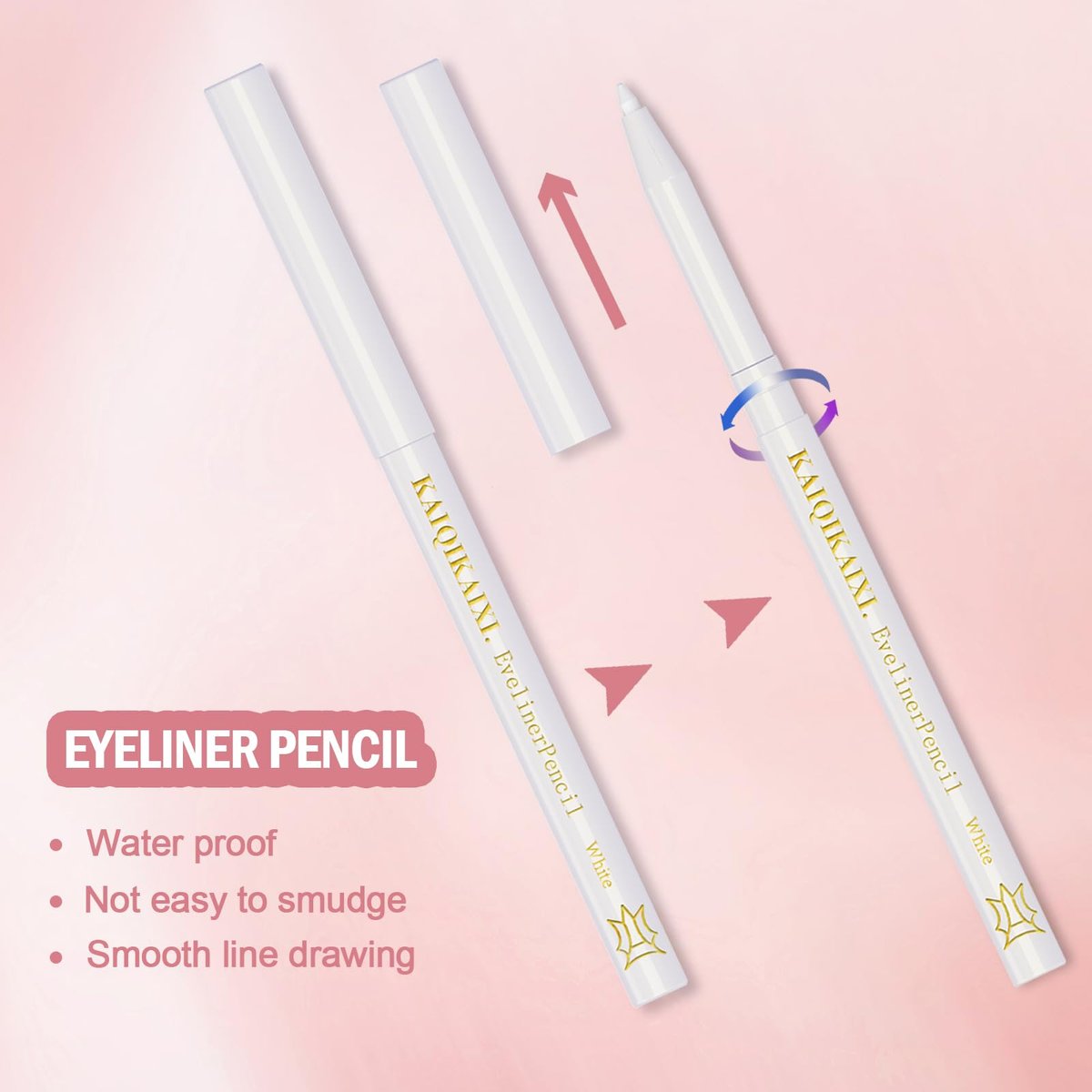 12er-Pack Weiße Eyeliner-Stifte – Professionelle Highlighter, Lippenkonturenstifte, langanhaltende Augenbrauen-Gel-Stifte, Make-up-Tools