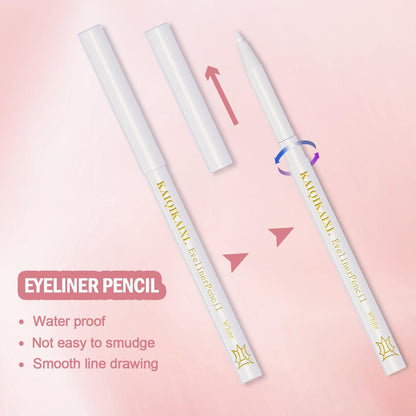 12er-Pack Weiße Eyeliner-Stifte – Professionelle Highlighter, Lippenkonturenstifte, langanhaltende Augenbrauen-Gel-Stifte, Make-up-Tools