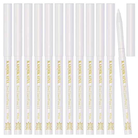 12er-Pack Weiße Eyeliner-Stifte – Professionelle Highlighter, Lippenkonturenstifte, langanhaltende Augenbrauen-Gel-Stifte, Make-up-Tools