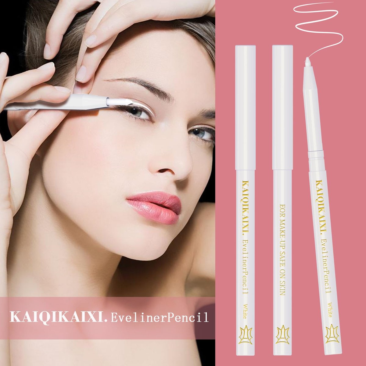 12er-Pack Weiße Eyeliner-Stifte – Professionelle Highlighter, Lippenkonturenstifte, langanhaltende Augenbrauen-Gel-Stifte, Make-up-Tools
