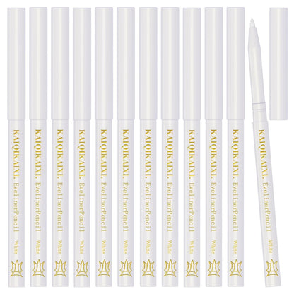 12er-Pack Weiße Eyeliner-Stifte – Professionelle Highlighter, Lippenkonturenstifte, langanhaltende Augenbrauen-Gel-Stifte, Make-up-Tools