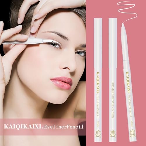 12er-Pack Weiße Eyeliner-Stifte – Professionelle Highlighter, Lippenkonturenstifte, langanhaltende Augenbrauen-Gel-Stifte, Make-up-Tools