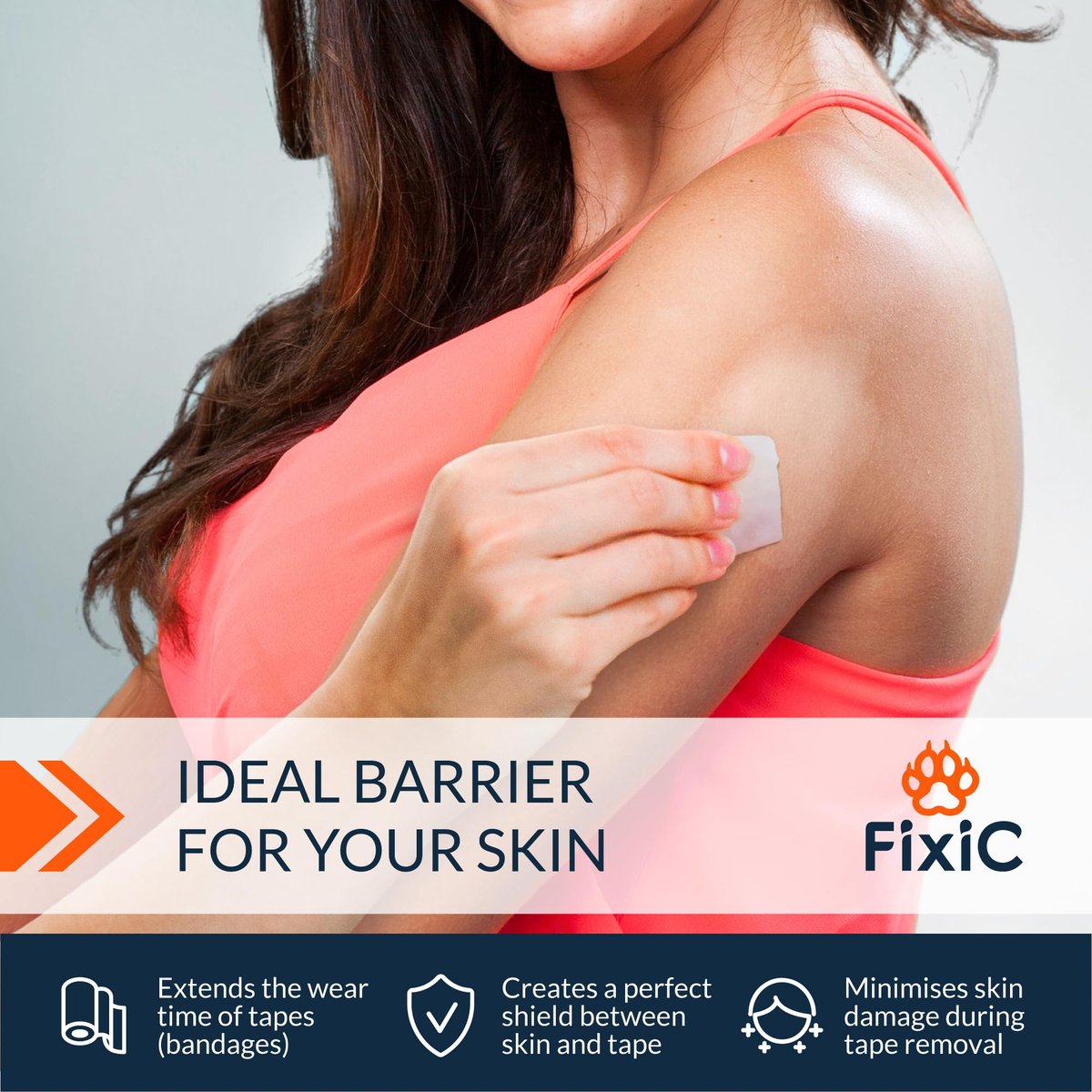 Fixic Skin Barrier Wipes - 50 Stück - Premium Hautschutz-Tücher zur Schaffung einer Barriere zwischen Haut und Aufklebern - Hautkleber-Tücher zur Steigerung der Klebewirkung