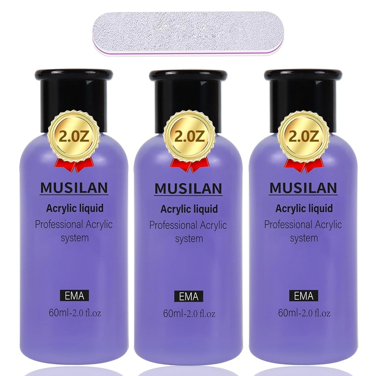 MUSILAN Monomer Acryl-Flüssigkeit 180 ml für Acrylpulver – Professionelle Acryl-Nagelflüssigkeit für Nagelverlängerungen & 3D-Nailart – MMA-frei, schnell trocknend, vergilbungsfrei