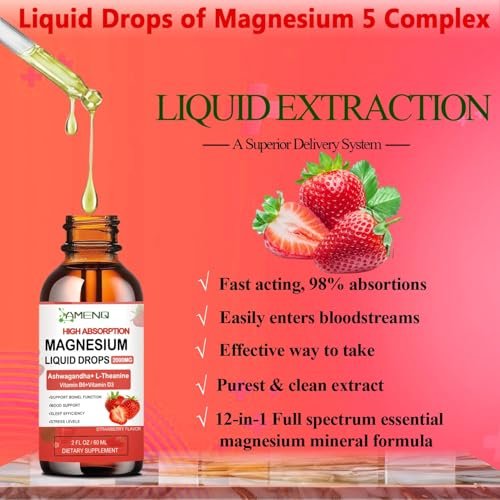Cortisol Supplement Flüssigkeitstropfen – Cortisol Reducer mit Magnesiumglycinat, KSM-66 Ashwagandha, L-Theanin – Flüssig-Magnesium-Cortisol-Getränkemischung für Hormonbalance, Entspannung und Ruhe