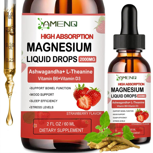 Cortisol Supplement Flüssigkeitstropfen – Cortisol Reducer mit Magnesiumglycinat, KSM-66 Ashwagandha, L-Theanin – Flüssig-Magnesium-Cortisol-Getränkemischung für Hormonbalance, Entspannung und Ruhe
