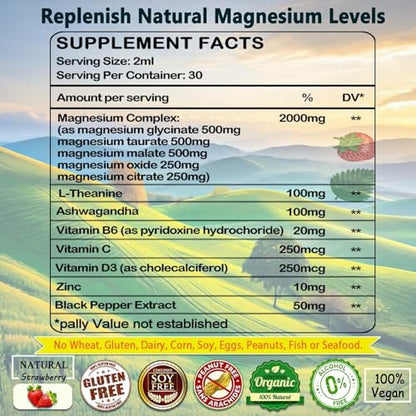 Cortisol Supplement Flüssigkeitstropfen – Cortisol Reducer mit Magnesiumglycinat, KSM-66 Ashwagandha, L-Theanin – Flüssig-Magnesium-Cortisol-Getränkemischung für Hormonbalance, Entspannung und Ruhe