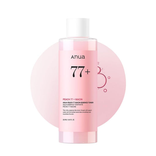 Anua Peach 77 Niacin Essence Toner 250ml – Aufhellender Gesichtstoner mit Niacinamid, Panthenol und Ceramiden für Glas-Haut (Koreanische Hautpflege)