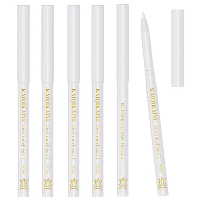 6 Stück Weiße Eyeliner-Stifte – Professionell als Highlighter, Lippenkonturenstift, langanhaltende Farbe, Augenbrauen-Gel-Stift, Make-up-Stift, Beauty-Werkzeuge