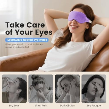 MORLIDEN Heizbare Augenmaske bei trockenen Augen – Dampf-Warmkompresse für Gerstenkorn, Linderung von Blepharitis, Lavendel