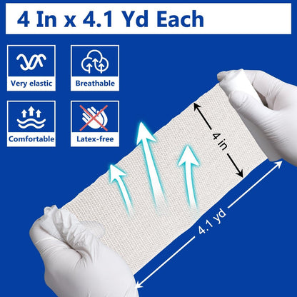 YesBes 24er Pack Mullbinden, 10 cm x 3,7 m, Premium Mullwickel für Wunden, Verbandsmull, einzeln verpackt