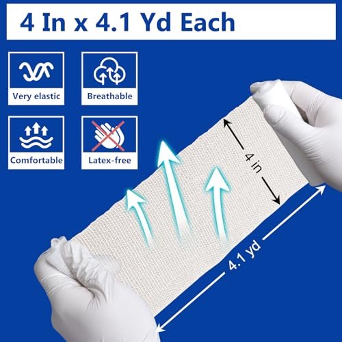 YesBes 24er Pack Mullbinden, 10 cm x 3,7 m, Premium Mullwickel für Wunden, Verbandsmull, einzeln verpackt