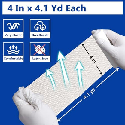 YesBes 24er Pack Mullbinden, 10 cm x 3,7 m, Premium Mullwickel für Wunden, Verbandsmull, einzeln verpackt