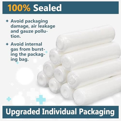 YesBes 32er-Pack Mullbinden, 10 cm x 3,7 m, Premium-Wundverband, einzeln verpackt