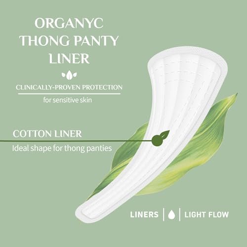 Organyc 100% Bio-Baumwolle Tanga Slipeinlagen, hautfreundlich, ultradünn, 24 Stück