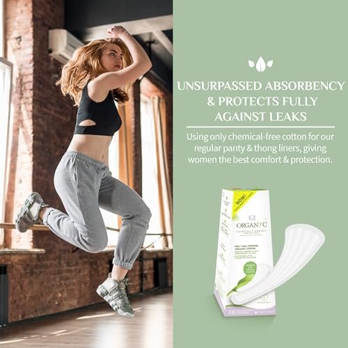 Organyc 100% Bio-Baumwolle Tanga Slipeinlagen, hautfreundlich, ultradünn, 24 Stück