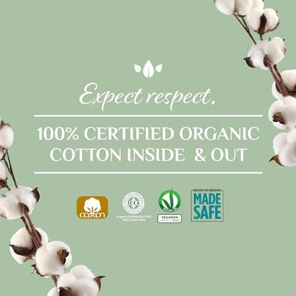 Organyc 100% Bio-Baumwolle Tanga Slipeinlagen, hautfreundlich, ultradünn, 24 Stück
