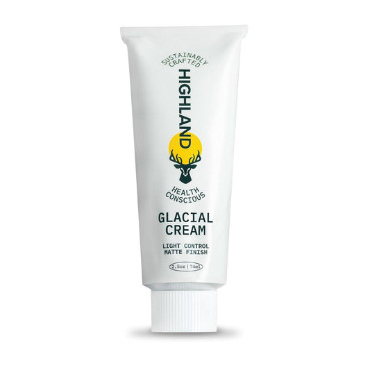 Highland Glacial Cream Haarstyling-Creme – Glättet, hydratisiert, entkraust, texturiert & definiert – Low-Hold mit mattem Finish für alle Haartypen – natürliche Inhaltsstoffe für gesundes Haar und Kopfhaut – 74 ml