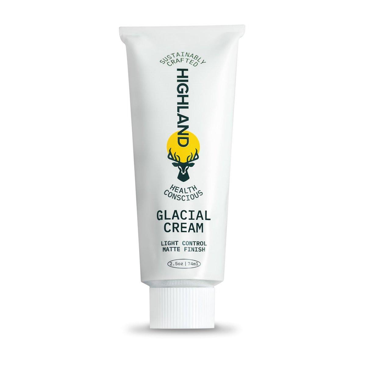 Highland Glacial Cream Haarstyling-Creme – Glättet, hydratisiert, entkraust, texturiert & definiert – Low-Hold mit mattem Finish für alle Haartypen – natürliche Inhaltsstoffe für gesundes Haar und Kopfhaut – 74 ml