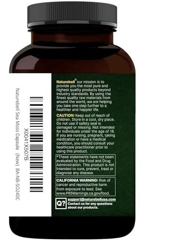 NatureBell 3-in-1 Sea Moss Komplex – 240 vegane Kapseln mit Bio-Bladderwrack & Bio-Klettenwurzel – Unterstützt Verdauung, Vitalität & Immunsystem*