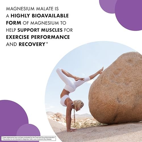 Bluebonnet Nutrition Magnesium Malat Kapseln – Unterstützt Energie, Muskel- und Gelenkgesundheit – Non-GMO, Vegan, Koscher, Glutenfrei, 90 Kapseln