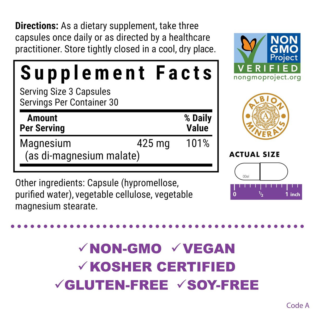 Bluebonnet Nutrition Magnesium Malat Kapseln – Unterstützt Energie, Muskel- und Gelenkgesundheit – Non-GMO, Vegan, Koscher, Glutenfrei, 90 Kapseln