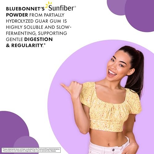 BlueBonnet Nutrition Sunfiber – 6 g pflanzliche präbiotische lösliche Ballaststoffe – Unterstützt die Verdauungsgesundheit* – Sofort löslich – Nicht-GVO, vegan, koscher, Low-FODMAP – Ungeschmackvoll, 7,4 OZ, 30 Portionen