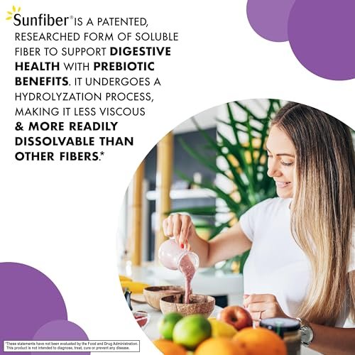 BlueBonnet Nutrition Sunfiber – 6 g pflanzliche präbiotische lösliche Ballaststoffe – Unterstützt die Verdauungsgesundheit* – Sofort löslich – Nicht-GVO, vegan, koscher, Low-FODMAP – Ungeschmackvoll, 7,4 OZ, 30 Portionen